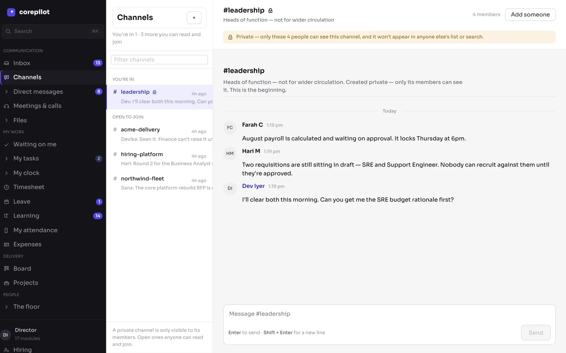 Team channels